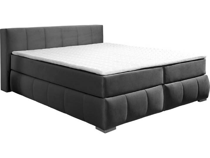 Home affaire Boxspringbett Chelles, inkl. Topper, in XXL- Überlänge 220 cm, Unterbox mit feine Wölbung, grau, 7-Zonen-Tonnentaschen-Federkernmatratze Home affaire Boxspringbett Chelles, inkl. Topper, in XXL- Überlänge 220 cm, Unterbox mit feine Wölbung, grau, 7-Zonen-Tonnentaschen-Federkernmatratze von Home-affaire