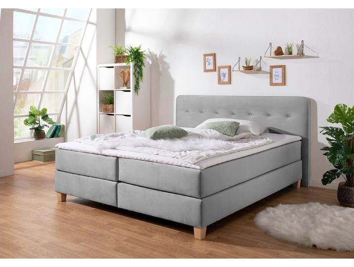 Home affaire Boxspringbett Fargo, in Überlänge 220 cm, mit Topper, 3 Ausführungen, 4, Breiten, grau, 7-Zonen-Tonnentaschen-Federkernmatratze , H3 Home affaire Boxspringbett Fargo, in Überlänge 220 cm, mit Topper, 3 Ausführungen, 4, Breiten, grau, 7-Zonen-Tonnentaschen-Federkernmatratze , H3 von Home-affaire
