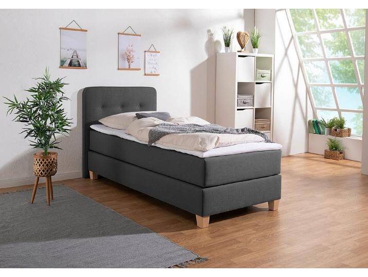 Home affaire Boxspringbett Fargo, inkl. Topper, in 3 Matratzenarten, in Samt- oder Strukturstoff, grau, 7-Zonen-Tonnentaschen-Federkernmatratze , H3 Home affaire Boxspringbett Fargo, inkl. Topper, in 3 Matratzenarten, in Samt- oder Strukturstoff, grau, 7-Zonen-Tonnentaschen-Federkernmatratze , H3 von Home-affaire
