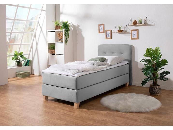 Home affaire Boxspringbett Fargo, inkl. Topper, in 3 Matratzenarten, in Samt- oder Strukturstoff, grau, 7-Zonen-Tonnentaschen-Federkernmatratze , H4 Home affaire Boxspringbett Fargo, inkl. Topper, in 3 Matratzenarten, in Samt- oder Strukturstoff, grau, 7-Zonen-Tonnentaschen-Federkernmatratze , H4 von Home-affaire
