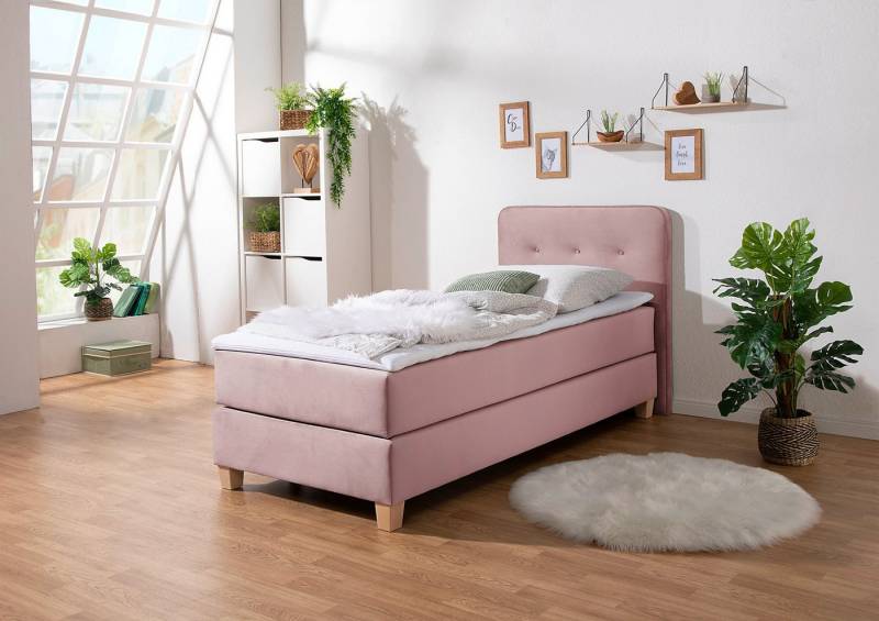 Home affaire Boxspringbett Fargo, inkl. Topper, in 3 Matratzenarten, in Samt- oder Strukturstoff von Home affaire