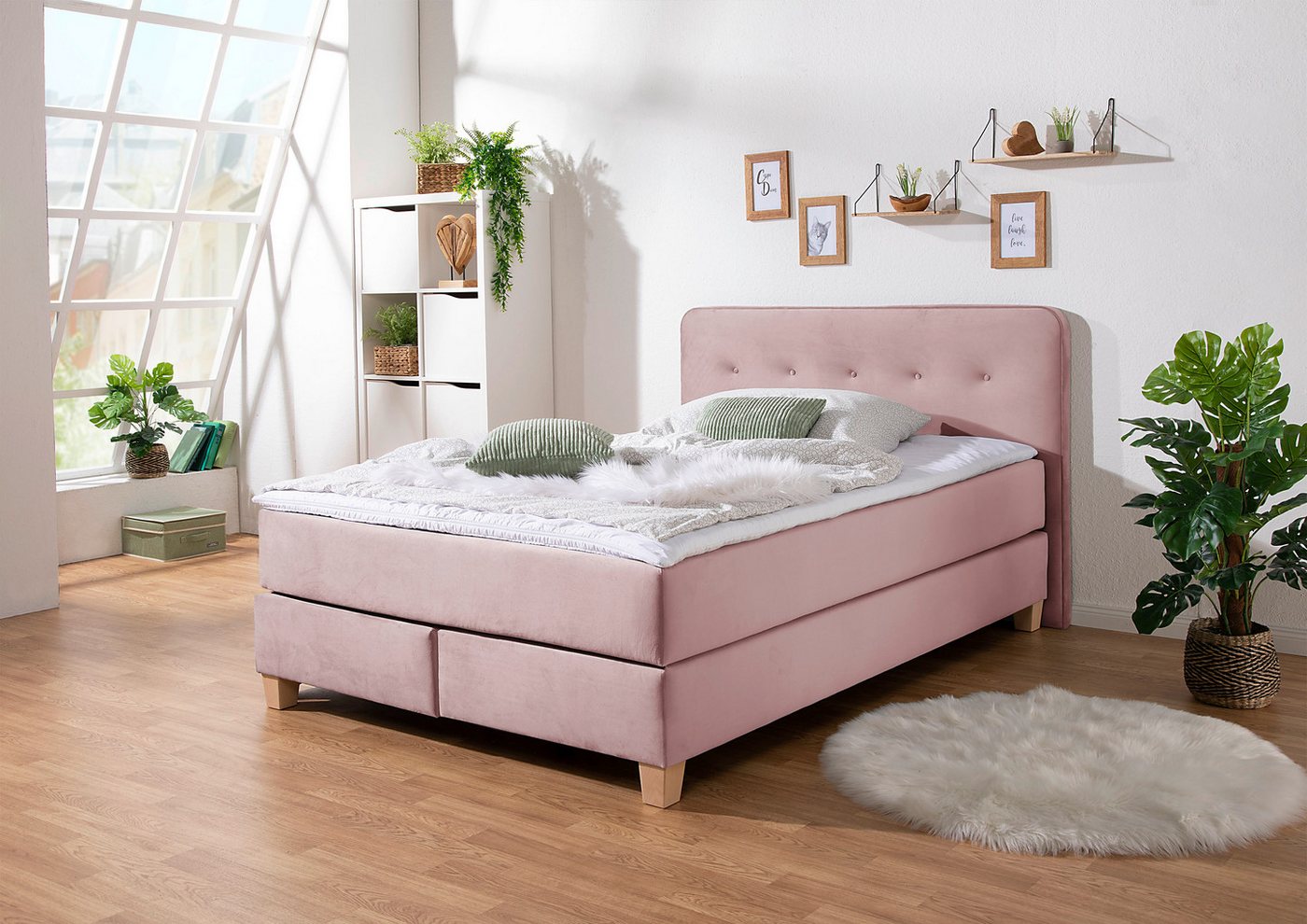 Home affaire Boxspringbett Fargo, inkl. Topper, in 3 Matratzenarten, in Samt- oder Strukturstoff Home affaire Boxspringbett Fargo, inkl. Topper, in 3 Matratzenarten, in Samt- oder Strukturstoff von Home affaire