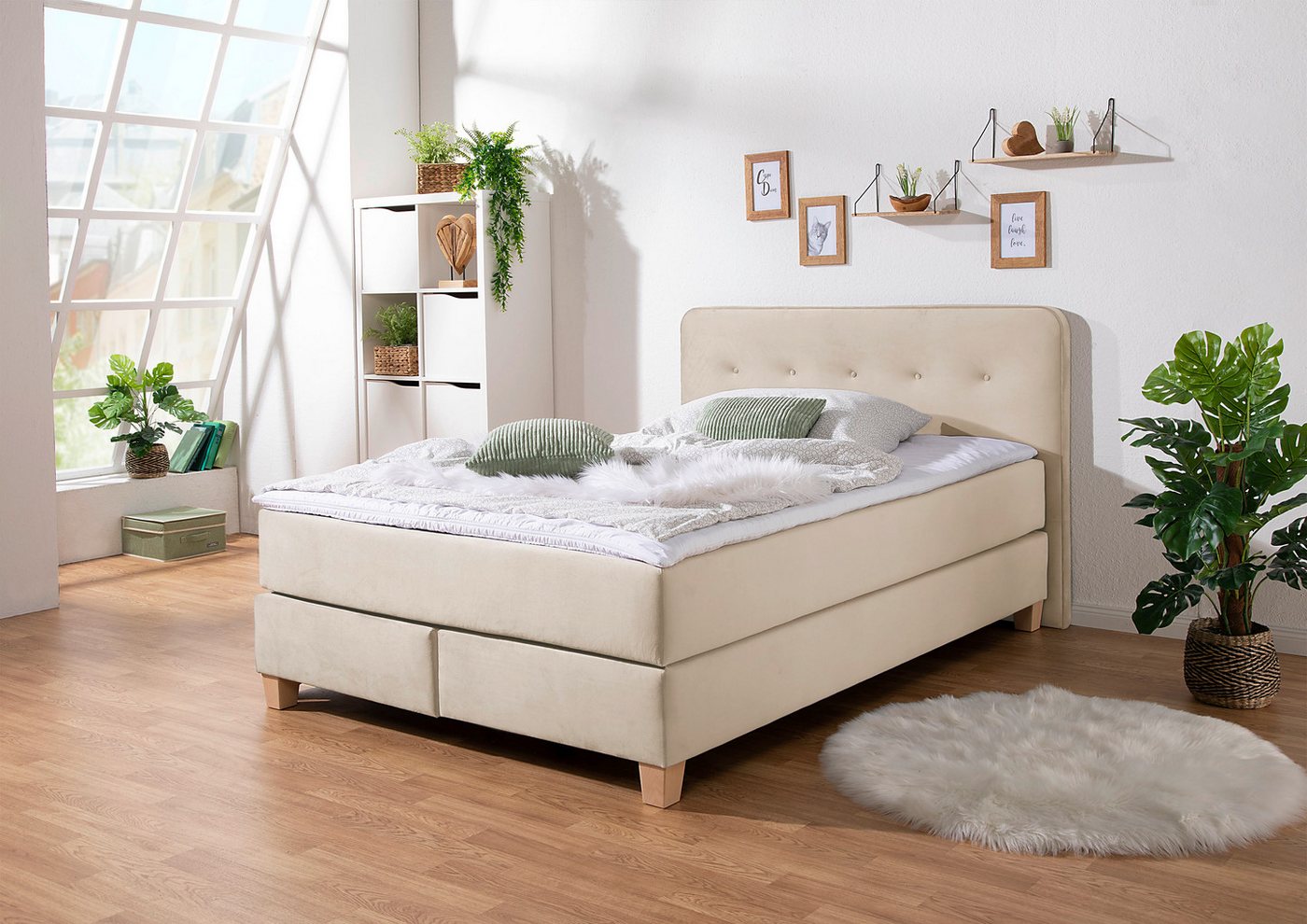Home affaire Boxspringbett Fargo, inkl. Topper, in 3 Matratzenarten, in Samt- oder Strukturstoff Home affaire Boxspringbett Fargo, inkl. Topper, in 3 Matratzenarten, in Samt- oder Strukturstoff von Home affaire