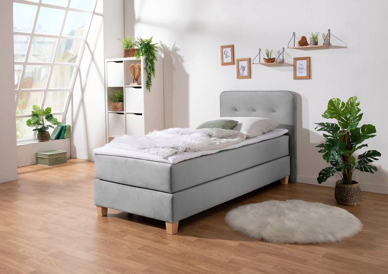 Home affaire Boxspringbett Fargo, inkl. Topper, in 3 Matratzenarten, in Samt- oder Strukturstoff von Home affaire