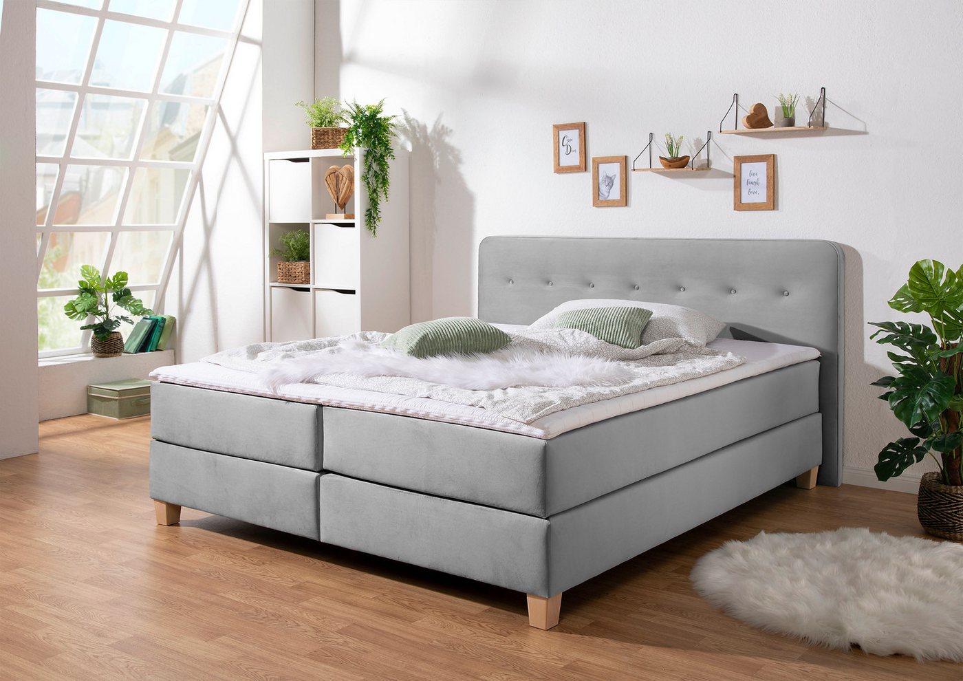 Home affaire Boxspringbett Fargo, inkl. Topper, in 3 Matratzenarten, in Samt- oder Strukturstoff Home affaire Boxspringbett Fargo, inkl. Topper, in 3 Matratzenarten, in Samt- oder Strukturstoff von Home affaire