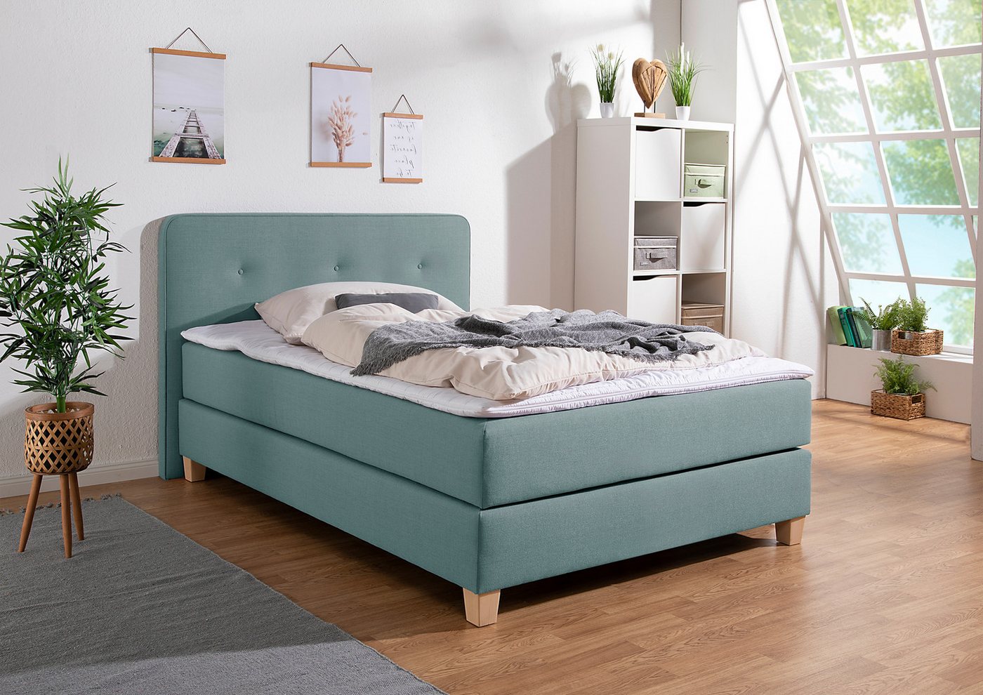 Home affaire Boxspringbett Fargo, inkl. Topper, in 3 Matratzenarten, viele Farben, in 6 Breiten von Home affaire