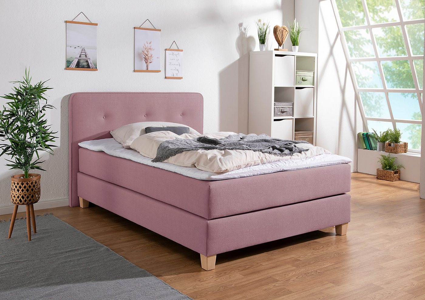 Home affaire Boxspringbett Fargo, inkl. Topper, in 3 Matratzenarten, viele Farben, in 6 Breiten von Home affaire