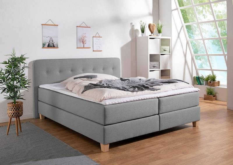 Home affaire Boxspringbett Fargo, inkl. Topper, in 3 Matratzenarten, viele Farben, in 6 Breiten von Home affaire