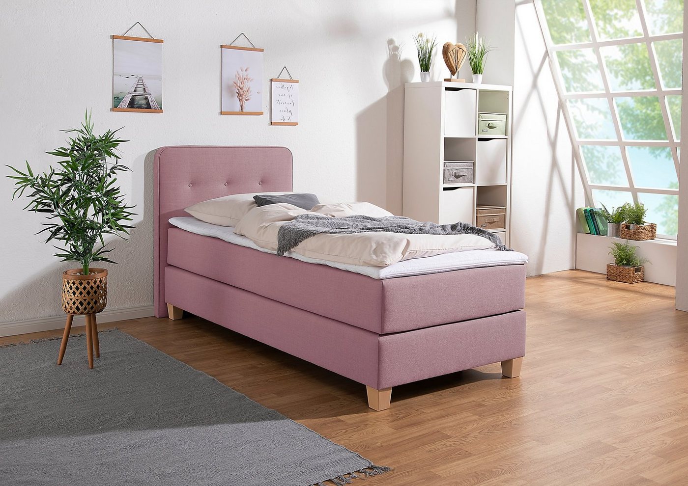 Home affaire Boxspringbett Fargo, inkl. Topper, in 3 Matratzenarten, viele Farben, in 6 Breiten von Home affaire