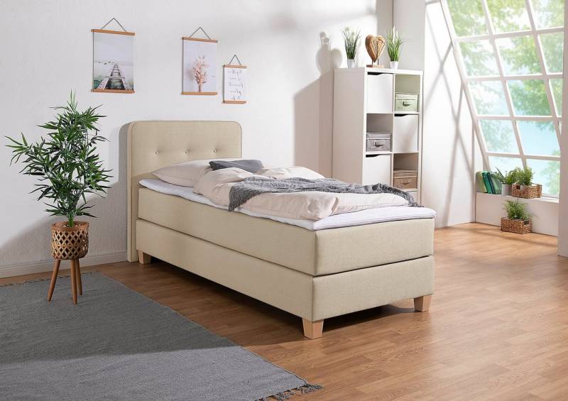 Home affaire Boxspringbett Fargo, inkl. Topper, in 3 Matratzenarten, viele Farben, in 6 Breiten von Home affaire