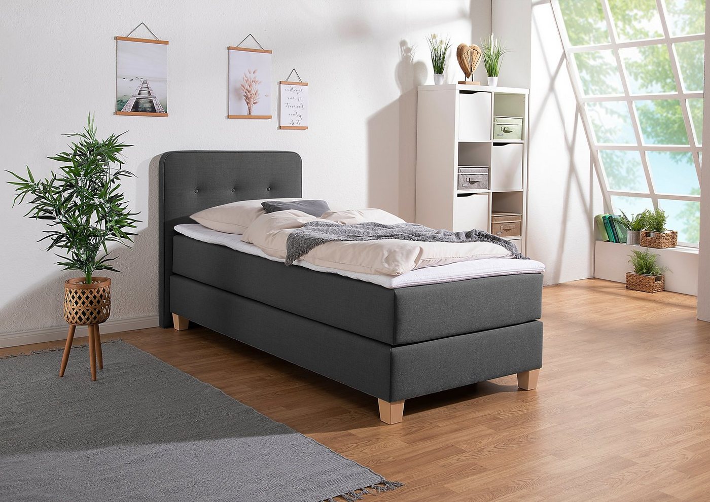 Home affaire Boxspringbett Fargo, inkl. Topper, in 3 Matratzenarten, viele Farben, in 6 Breiten von Home affaire