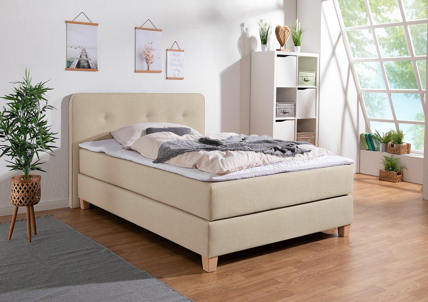 Home affaire Boxspringbett Fargo, inkl. Topper, in 3 Matratzenarten, viele Farben, in 6 Breiten von Home affaire