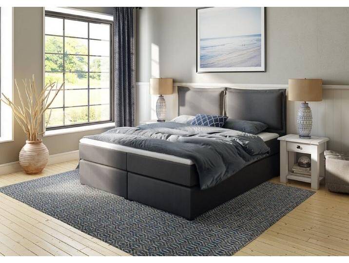Home affaire Boxspringbett Lysann, 5fach verstellbares Kopfteil, in 4 Breiten, 3 Matratzenarten, grau, 7-Zonen-Tonnentaschen-Federkernmatratze Home affaire Boxspringbett Lysann, 5fach verstellbares Kopfteil, in 4 Breiten, 3 Matratzenarten, grau, 7-Zonen-Tonnentaschen-Federkernmatratze von Home-affaire