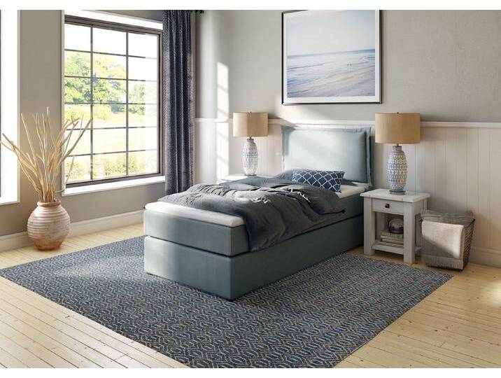 Home affaire Boxspringbett Lysann, 5fach verstellbares Kopfteil, in 4 Breiten, 3 Matratzenarten, grün, 7-Zonen-Kaltschaummatratze , H2 (80 kg), petrol von Home-affaire