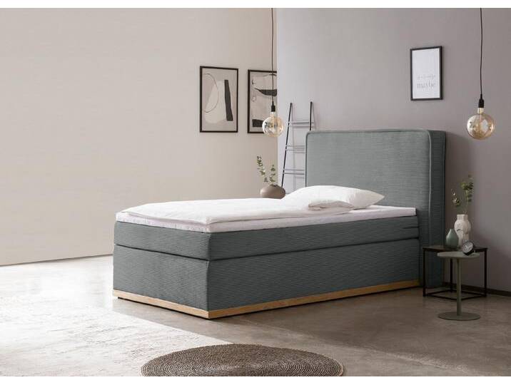 Home affaire Boxspringbett SHERWOOD Cord Hotelbett, Polsterbett Premiumbett Boxbett (Bestseller Otto´s Choice Luxusbett in 4 Breiten), Hochwertiger Cord,weiche Velours-Struktur, mit premium Topper von Home-affaire