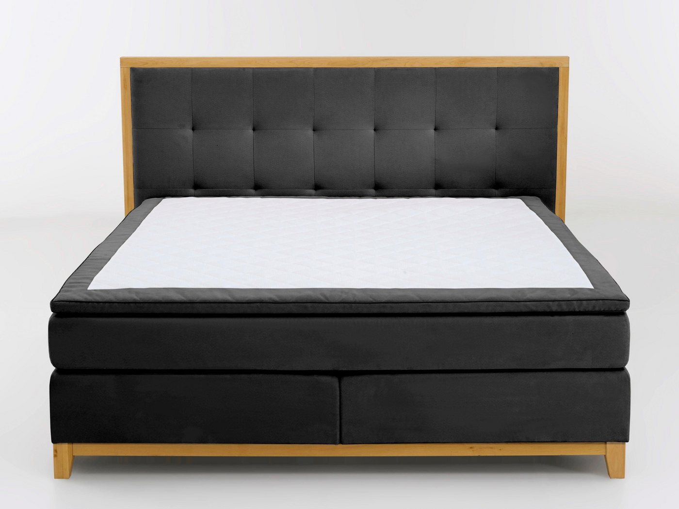 Home affaire Boxspringbett Sonja, mit Steppung im Kopfteil und Holzrahmen, inklusive Topper Home affaire Boxspringbett Sonja, mit Steppung im Kopfteil und Holzrahmen, inklusive Topper von Home affaire