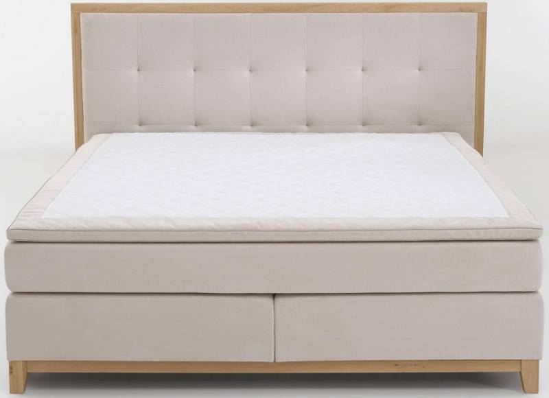 Home affaire Boxspringbett Sonja, mit Steppung im Kopfteil und Holzrahmen, inklusive Topper von Home affaire