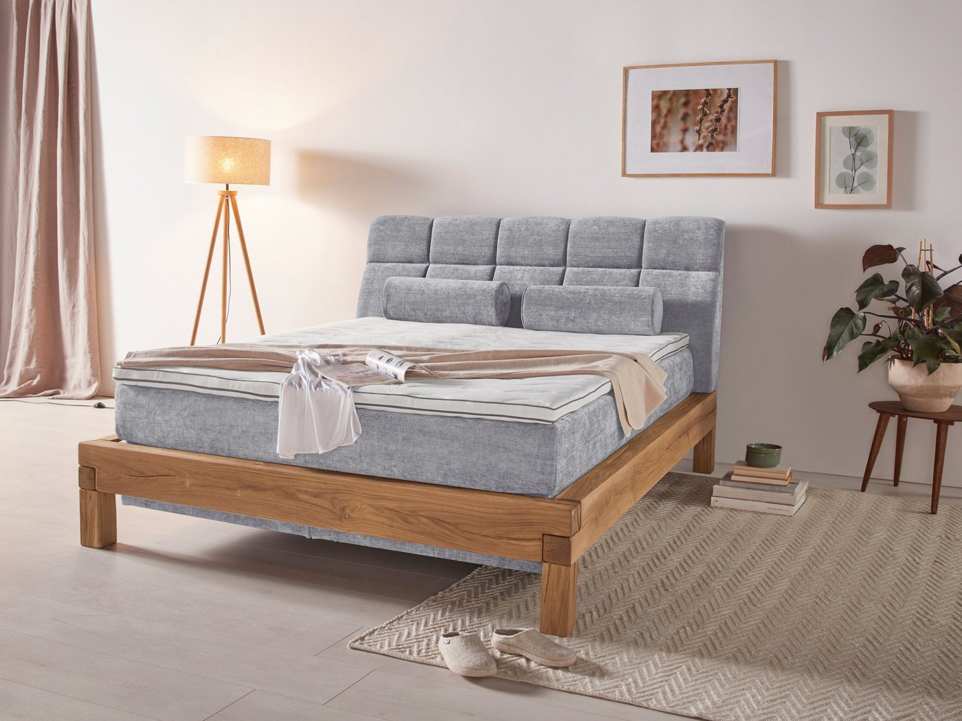 Home affaire Boxspringbett Villads, Liegefläche: 160/200 cm aus Balkeneiche, Inside-Boxspring-Unterbau von Home affaire