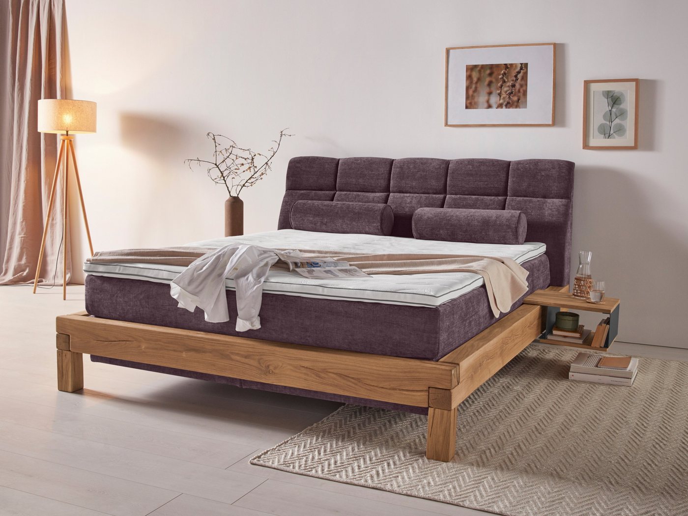 Home affaire Boxspringbett Villads, Liegefläche: 180/200 cm, Inside-Boxspring-Unterbau, recycelte Stoffe von Home affaire