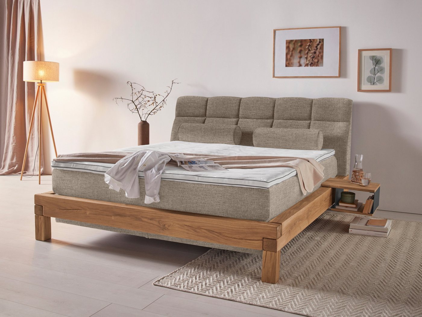 Home affaire Boxspringbett Villads, Liegefläche: 180/200 cm, Inside-Boxspring-Unterbau, recycelte Stoffe von Home affaire