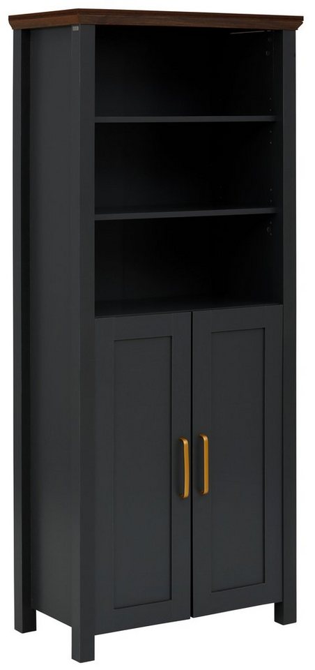 Home affaire Bücherregal Martinau, 1-tlg., Holzoptik, mit 2 Türen und 3 verstellbare Einlegeböden, Breite 75 cm von Home affaire