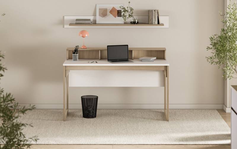 Home affaire Büromöbel-Set Stranda im Scandi-Style, Home Office, Büro in zwei Farben verfügbar, (2-tlg), enthält Schreibtisch und Wandboard von Home affaire