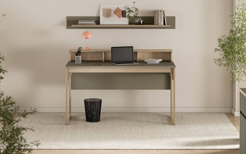 Home affaire Büromöbel-Set Stranda im Scandi-Style, Home Office, Büro in zwei Farben verfügbar, (2-tlg), enthält Schreibtisch und Wandboard von Home affaire