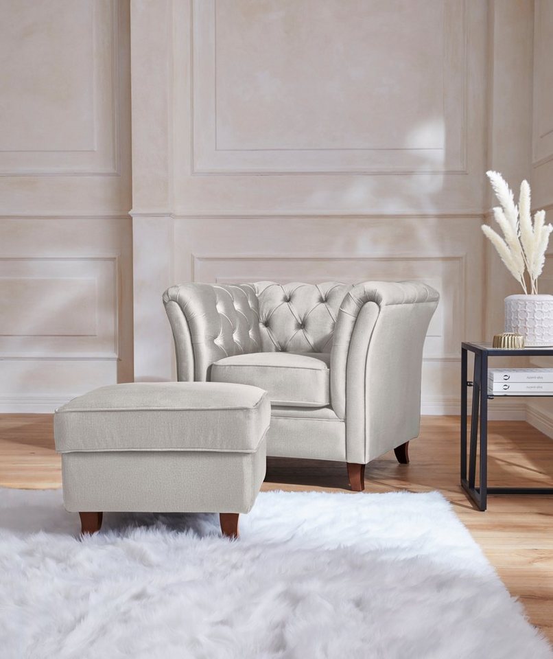 Home affaire Chesterfield-Sessel Reims, mit echter Chesterfield-Knopfheftung, hochwertige Verarbeitung von Home affaire