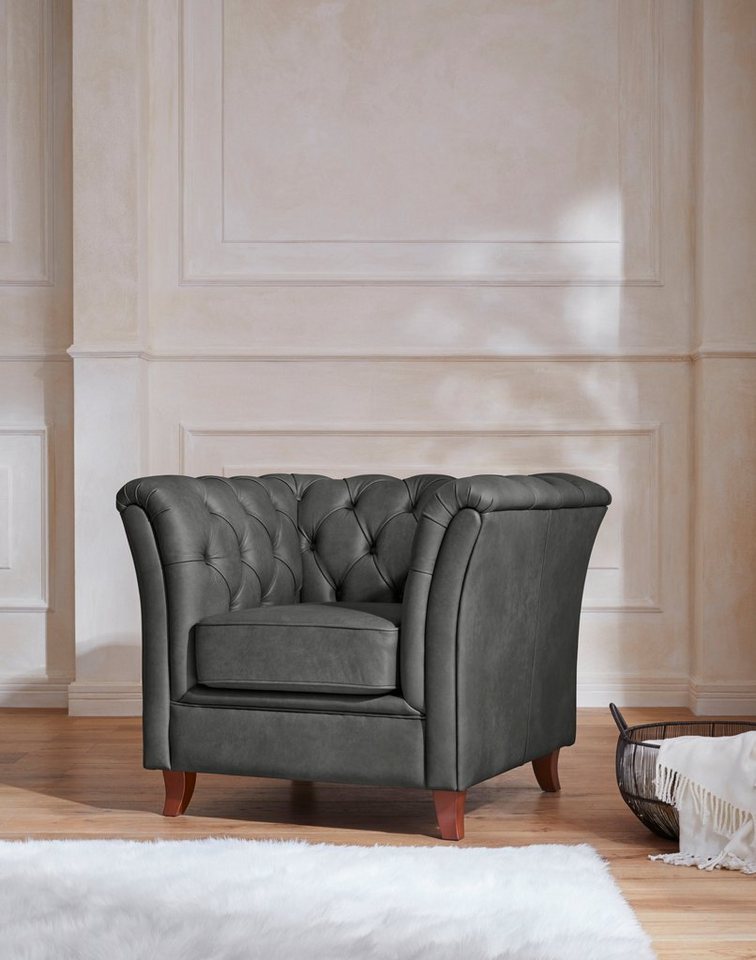 Home affaire Chesterfield-Sessel Reims, mit echter Chesterfield-Knopfheftung, hochwertige Verarbeitung von Home affaire