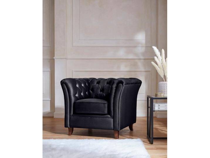 Home affaire Chesterfield-Sessel Reims Cocktailsessel, Sessel, mit echter Chesterfield-Knopfheftung, hochwertige Verarbeitung, grau, anthrazit von Home-affaire