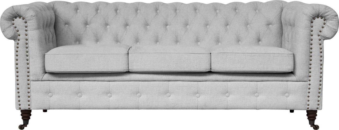 Home affaire Chesterfield-Sofa Aarburg, aufwändige Knopfheftung und Ziernägel im Chesterfield-Design von Home affaire