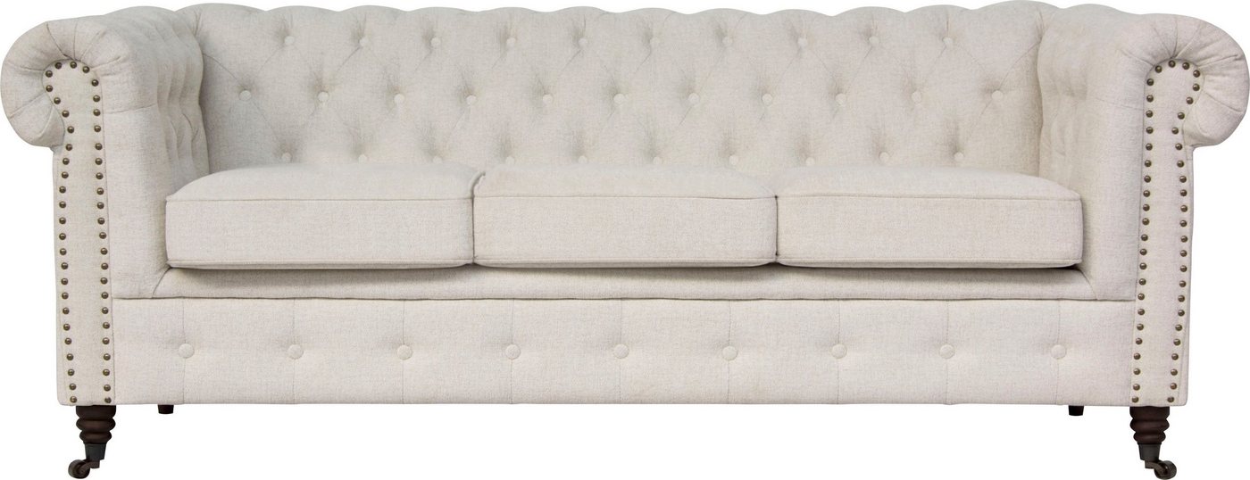 Home affaire Chesterfield-Sofa Aarburg, aufwändige Knopfheftung und Ziernägel im Chesterfield-Design von Home affaire