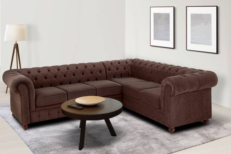 Home affaire Chesterfield-Sofa Chesterfield Ecksofa, auch in Leder L-Form, hochwertige Knopfheftung, langer Schenkel links oder rechts wählbar von Home affaire