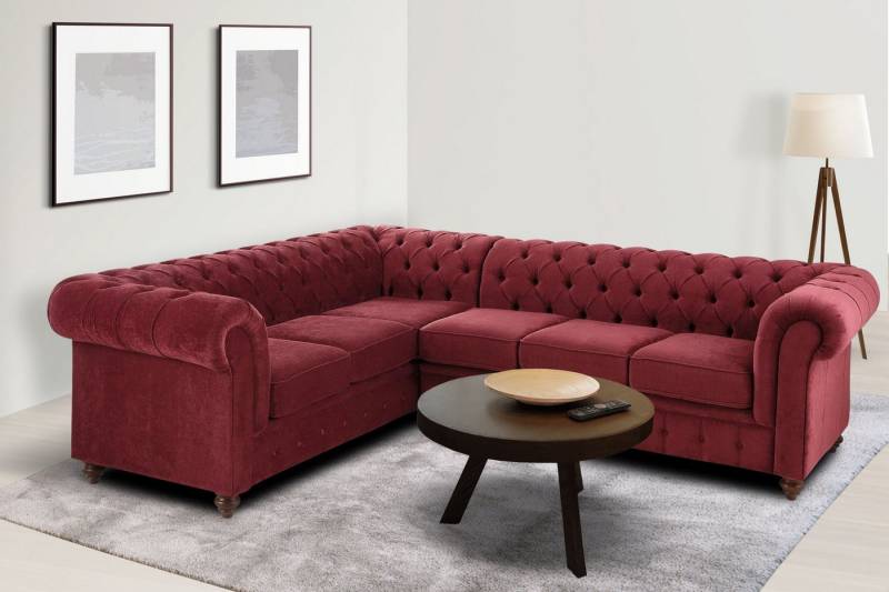 Home affaire Chesterfield-Sofa Chesterfield Ecksofa, auch in Leder L-Form, hochwertige Knopfheftung, langer Schenkel links oder rechts wählbar von Home affaire