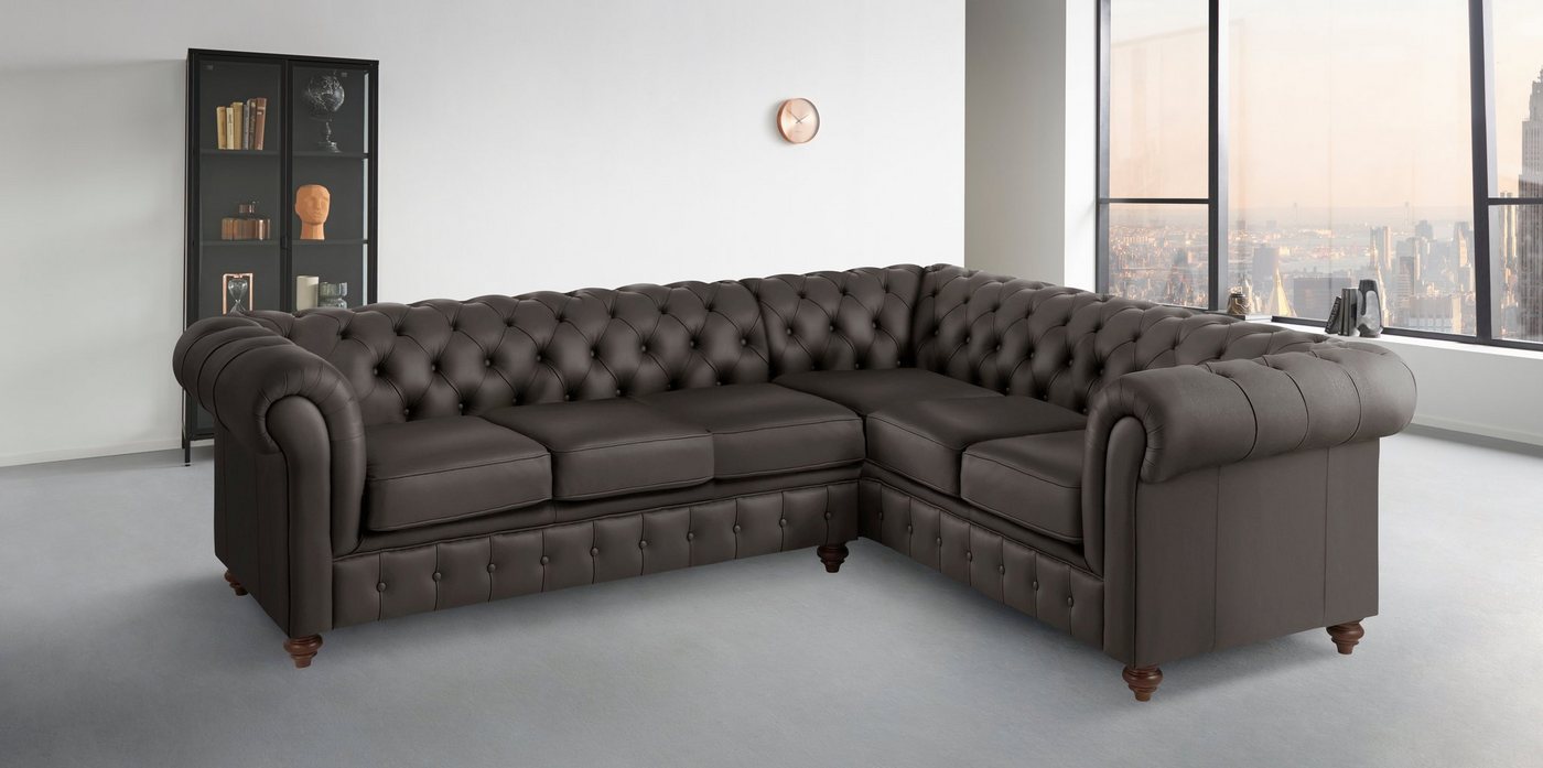 Home affaire Chesterfield-Sofa Chesterfield Ecksofa, auch in Leder, hochwertige Knopfheftung, langer Schenkel links oder rechts wählbar von Home affaire