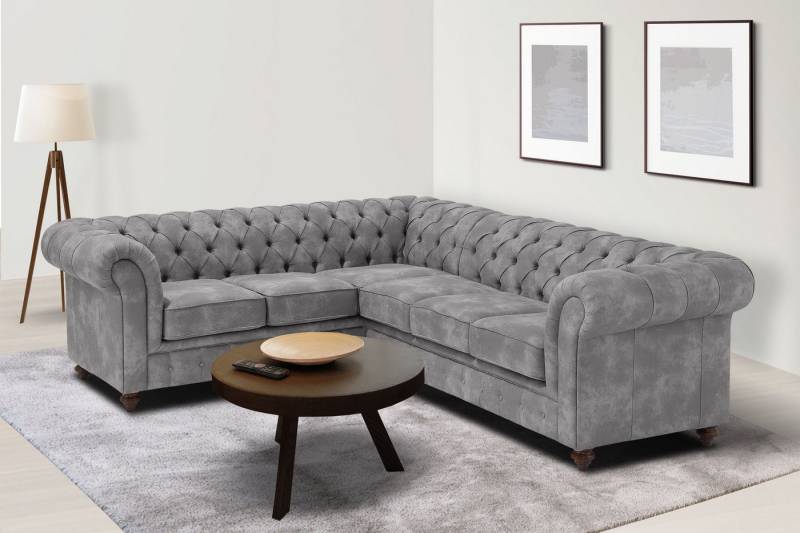 Home affaire Chesterfield-Sofa Chesterfield Ecksofa, auch in Leder L-Form, hochwertige Knopfheftung, langer Schenkel links oder rechts wählbar von Home affaire