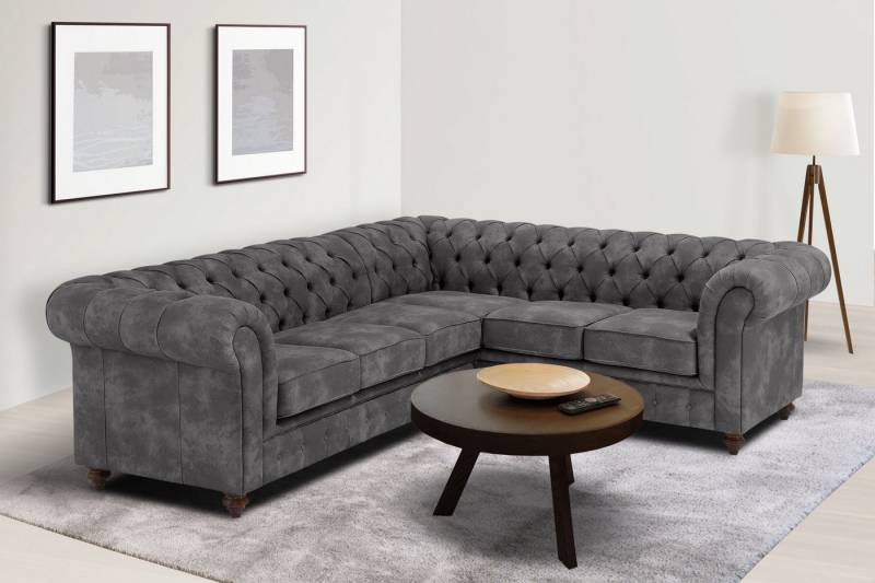 Home affaire Chesterfield-Sofa Chesterfield Ecksofa, auch in Leder L-Form, hochwertige Knopfheftung, langer Schenkel links oder rechts wählbar von Home affaire