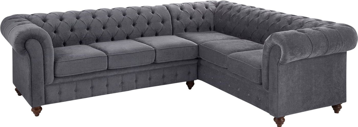 Home affaire Chesterfield-Sofa Chesterfield Ecksofa, auch in Leder, hochwertige Knopfheftung, langer Schenkel links oder rechts wählbar von Home affaire