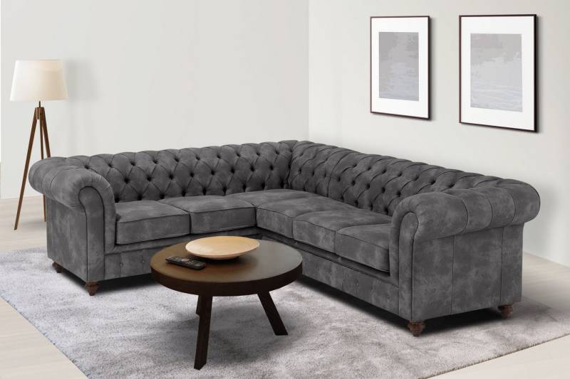 Home affaire Chesterfield-Sofa Chesterfield Ecksofa, auch in Leder L-Form, hochwertige Knopfheftung, langer Schenkel links oder rechts wählbar von Home affaire