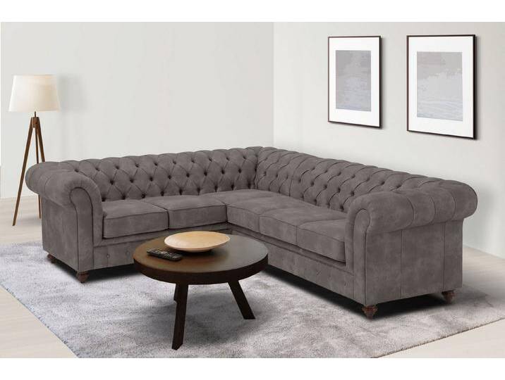 Home affaire Chesterfield-Sofa Chesterfield Ecksofa, auch in Leder L-Form, hochwertige Knopfheftung, langer Schenkel links oder rechts wählbar von Home-affaire