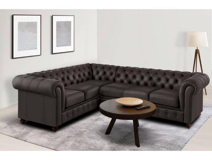 Home affaire Chesterfield-Sofa Chesterfield Ecksofa, auch in Leder L-Form, hochwertige Knopfheftung, langer Schenkel links oder rechts wählbar von Home-affaire