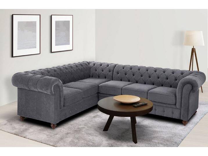 Home affaire Chesterfield-Sofa Chesterfield Ecksofa, auch in Leder L-Form, hochwertige Knopfheftung, langer Schenkel links oder rechts wählbar von Home-affaire