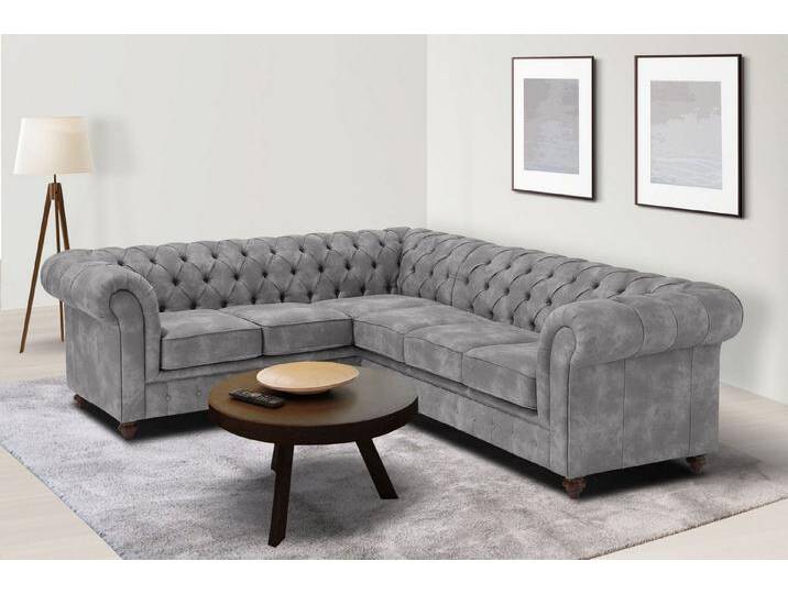 Home affaire Chesterfield-Sofa Chesterfield Ecksofa, auch in Leder L-Form, hochwertige Knopfheftung, langer Schenkel links oder rechts wählbar von Home-affaire