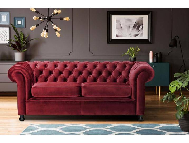 Home affaire Chesterfield-Sofa Chesterfield Home 3-Sitzer B/T/H: 192/87/75 cn, mit edler Knopfheftung und typischen Armlehnen, rot Home affaire Chesterfield-Sofa Chesterfield Home 3-Sitzer B/T/H: 192/87/75 cn, mit edler Knopfheftung und typischen Armlehnen, rot von Home-affaire