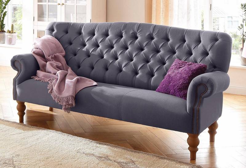 Home affaire Chesterfield-Sofa Lord, mit echter Chesterfield-Knopfheftung und Ziernägeln von Home affaire