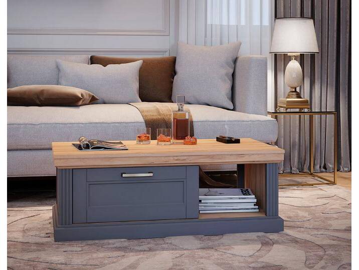 Home affaire Couchtisch Tara (H/B/T): 40/110/61cm), mit Soft-Close-Funktion, mit Rollen und Stauraum, grau von Home-affaire