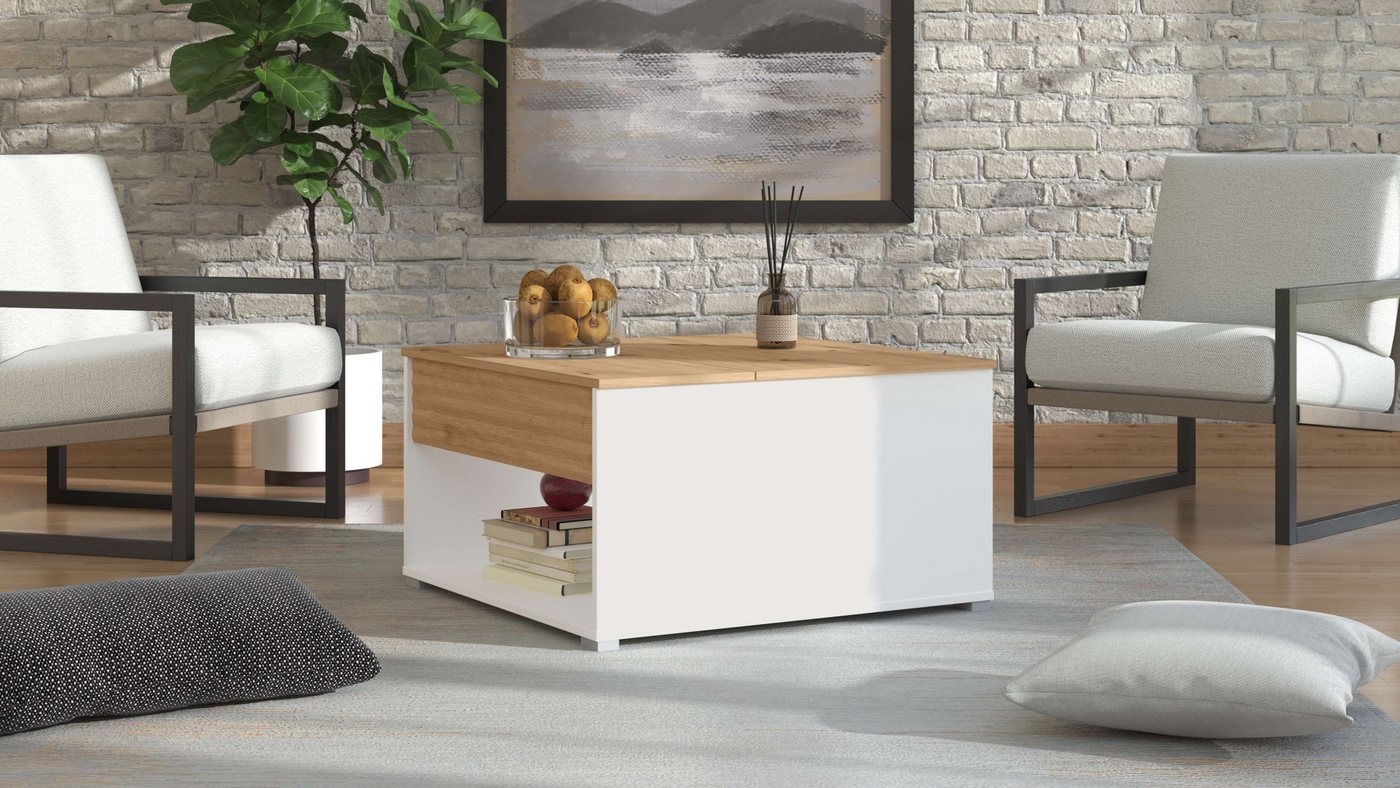 Home affaire Couchtisch Taranto Kaffeetisch, 80 cm, quadratische Form, modern design, höhenverstellbar Tischplatte, geschlossenes Fach, schwarz oder weiß Home affaire Couchtisch Taranto Kaffeetisch, 80 cm, quadratische Form, modern design, höhenverstellbar Tischplatte, geschlossenes Fach, schwarz oder weiß von Home affaire