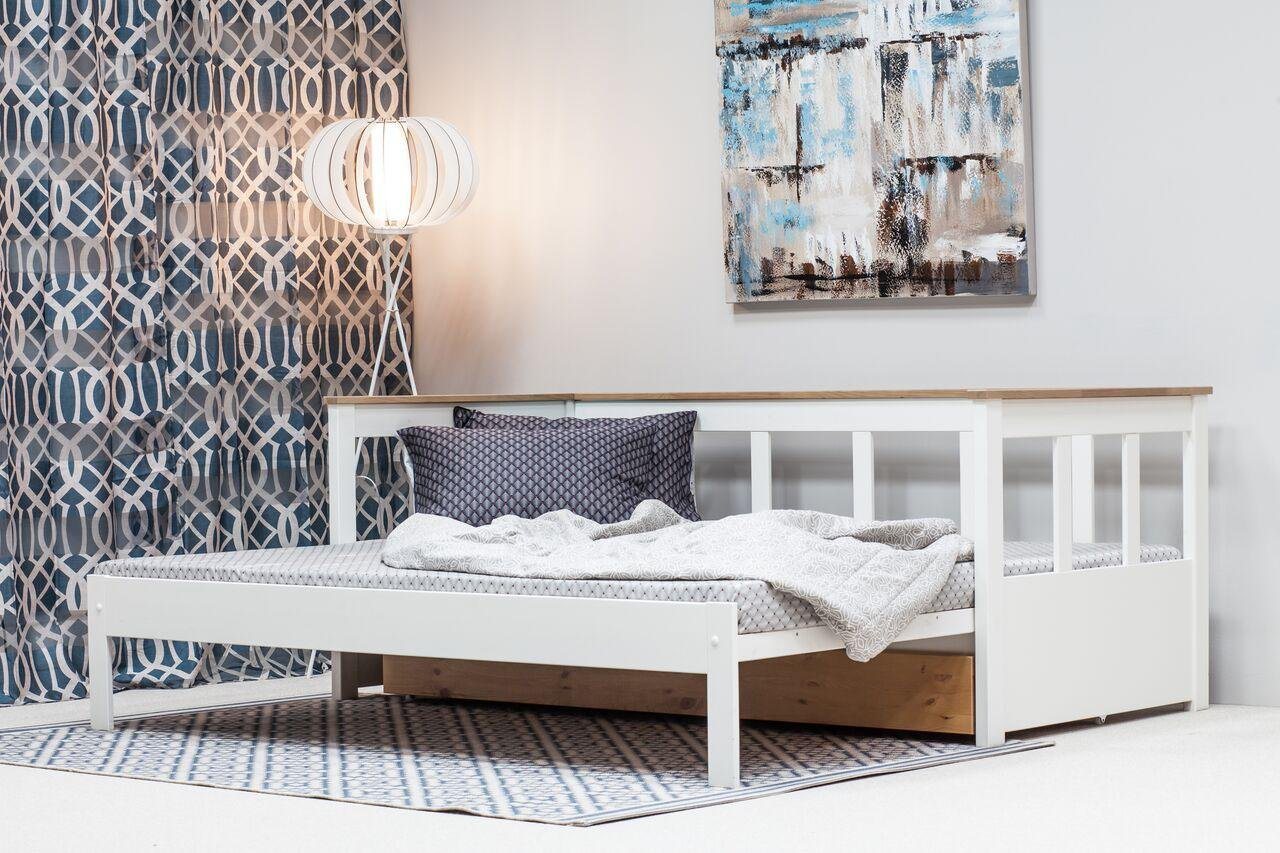 Home affaire Daybett AIRA" skandinavisches Design, ideal fürs Jugend- oder Gästezimmer, Gästebett, mit ausziehbarer Liegefläche, zertifiziertes Massivholz" von Home affaire