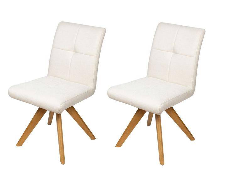 Home affaire Drehstuhl Ida Polsterstuhl, Küchenstuhl, 4-Fußstuhl (2 St), 180° drehbar, mit automatischer Rückstellung, beige, Creme von Home-affaire