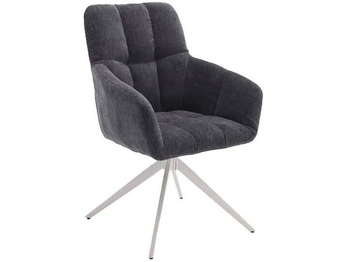 Home affaire Drehstuhl Nizza, TOPSELLER! (Set, 2 St), 180 Grad Drehfunktion, komfortable Polsterung, stabiles Gestell, grau, anthrazit von Home-affaire